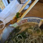 大砲ラーメン  - 豚の脂　カリカリ