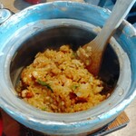 由布まぶし 心 - 地鶏まぶしをまぶした後