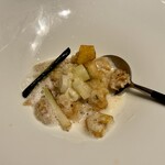 Restaurant Sola - 穴子、ハナビラタケ、炙ったネギ