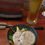 焼き鳥アポロ - お通しは今回は鶏ハムだった