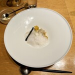 Restaurant Sola - 穴子、ハナビラタケ、炙ったネギ