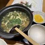 夕庵 - 雑炊は板場で作って持ってきてくれます。最高の味付け。うますぎました