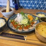 定越食堂 - 黒むつ炙りごま定食(いくらのせ)