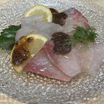 ビストロ スミモト KOBE - カンパチ、タイ、シマアジのカルパッチョ