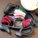 馬刺し三種盛りランチ