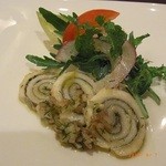 ラ・ゴローザ - 伊勢アナゴの炙り香草蒸しインヴォルティーニ：一口前菜より