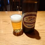 川万 - ビール2本目キリン大瓶800円
