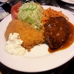 ロビン - C：ハンバーグとサーモンフライ（1000円）