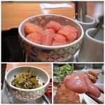 博多もつ鍋 やまや - ◆明太子もたっぷり ◆高菜もたっぷり。それぞれ食べ放題。ご飯も食べ放題です。