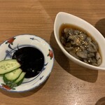 和味酒彩 秋夏 - タラバガニの内子の塩漬け、ナマコ酢