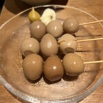 神田西口 もつ焼のんき - うずら玉子の醤油漬け