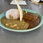 スパイスカレー モクロミ - 選べるカレープレート２種（ポーク＆豆とキノコのカレー）