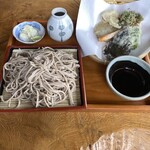 そば園 佐竹 - 上天ぷら蕎麦（大盛） 1,400円