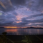 湯の児 海と夕やけ - 夜宴会の部屋からの夕日