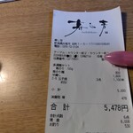 寿し芳 - レシート。