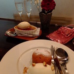 Wine Bar base - キャラメルフォンダン：600円+紅茶のクリームブリュレ：600円(’14.3月にて)