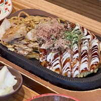 OSAKAきっちん。 東急プラザ渋谷店 - お好み焼き＆焼きそば定食@1,400