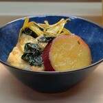 家庭料理 小川 - さつまいも あげ 小松菜