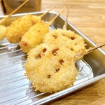 串カツ　ほおかむり - れんこんは、下味つきでした