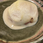 鮨 波づき - イチジクのゴマヨーグルト