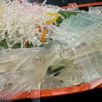 天然海水いけす海陽亭 - イカの活け造り今回は150gで¥3,795