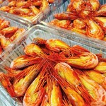 厚岸水産 かき小屋 - 北海縞エビのお造り