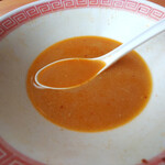 幸楽苑 - 味変後のスープを飲み干します