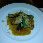 志喜亭 - 鰆のアーモンド焼き　ソースの名前忘れた　ほんのりカレー風味