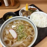 おかだうどん - きしめん定食　¥700