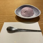 道後 海舟 - ブルーベリーの出来立てアイスクリーム