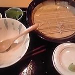 Sabou Himawari Izumiya - 食後の「ざるそばとネギトロ丼セット （８９０円）」