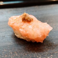 松寿司 - 甘海老（海老の頭の味噌添え）