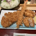 新宿さぼてん - 熟成三元麦豚ロースかつ・大海老フライ・　　　　　ひとくちヒレかつ・カニクリームコロッケ