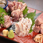 あい庵 - 鶏刺し四種盛り合わせ 