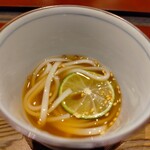 割烹 清風 - スダチ出汁の大麦麺
