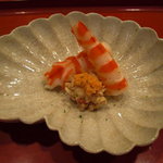 寿司一 - 車海老。(茹でたてあつあつ)。