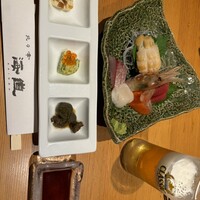 北の幸 海道 - 前菜と刺身