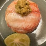 赤坂 詠月 - 毛蟹はほぐして土佐酢のジュレとあわせて。美味。