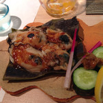 鮨どころ　一心 - 牡蠣の松前味噌焼き