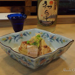 寿し鐵 おおしお - 先付
      筍ずんだ
      姫皮、若えんどう豆、春子、ずんだ衣