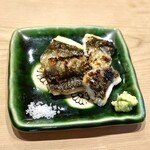 すしやのたい悟 - じゅんさんご注文の「穴子白焼き」長崎対馬の大きな穴子、塩と山葵で……美味しそうლ(´ڡ`ლ)