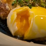 うどん 兎麦 - 玉子天割った