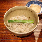 薪鳥新神戸 - 薪そぼろご飯 + 韮