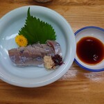 金田 - しめサンマ　760円　めずらしく生姜醤油でおいしく頂きました