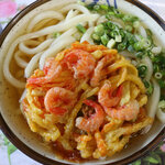 こんぴらうどん - かけ230円＋小えび140円