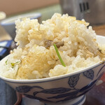 割烹 一の矢 - 最後にほんのりおこげをさらって完食^_^