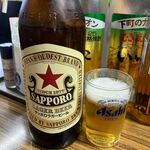 立呑み処 入部酒店 - 赤星大瓶