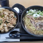 伝説のすた丼屋 - 料理写真:冷たい肉中華麺大盛り(山形限定)すた丼セット