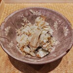 祇園 にし - 子持ち鮎と松茸の御飯