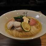 中華そば ぺる鶏 - 長野産松茸と鱧の中華そば（9月の限定）